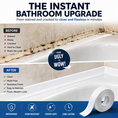 💧 Waterproof Peel & Stick Caulk Tape – Instant Bathroom & Kitchen Edge Refresh