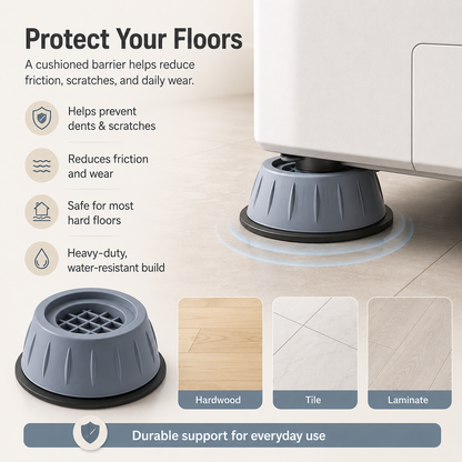 Noise Cancelling & Non-Slip Anti Vibration Rubber Foot Pads Washing Machine Stopper Set of 4