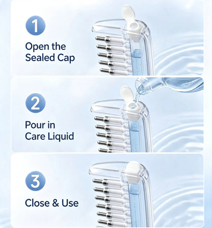 💧Refillable Scalp Oil Applicator Comb – Evenly applies serum to the roots.