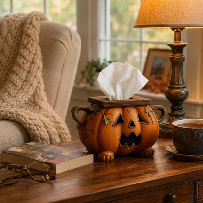 🎃 Pumpkin Halloween Tissue Box Cover-Turn Your Everyday Tissue Box Into A Spooky Fall Decoration