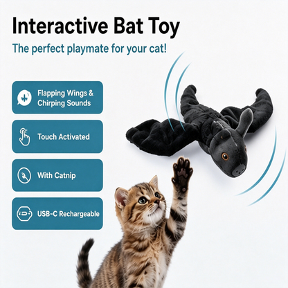 🔥Hot Seller | Interactive Flapping Bat Cat Toy