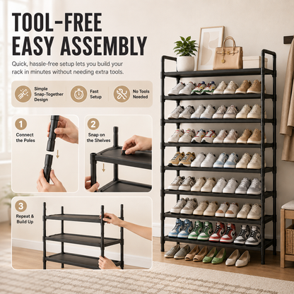 👟 Kitsure Shoe Organizer – 5-8 Tier Adjustable Rack with Side Handles, Easy Assembly & Versatile Storage for Any Room