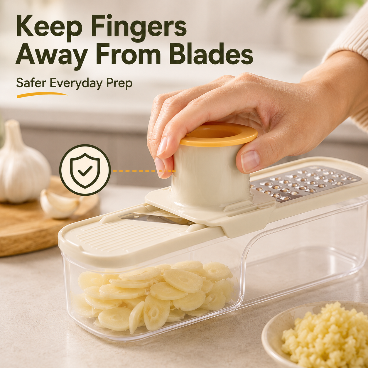 🧄3-in-1 Kitchen Prep Tool – Slice, Grate & Mince in Seconds