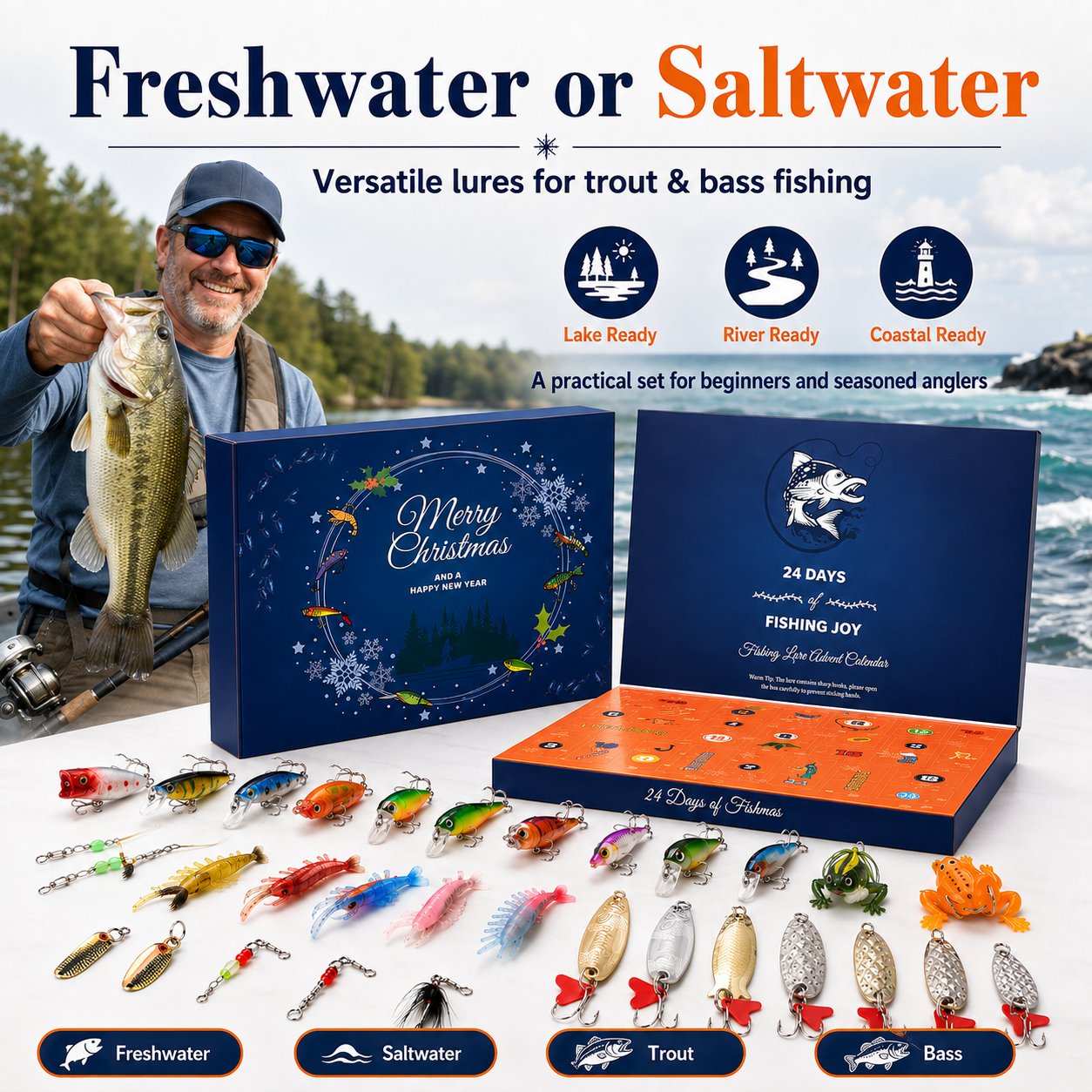 ✨Fishing Advent Calendar / 24 Days of Fishing Joy(📦Buy 2 Free Shipping)