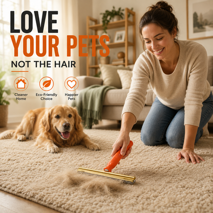 🐾 Reusable Pet Hair Remover Brush | Deep Clean Carpets & Car Mats