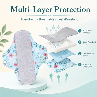 ✨5/10PCS Reusable Leak Protection Pads for Women – Soft, Washable & Breathable Daily Care