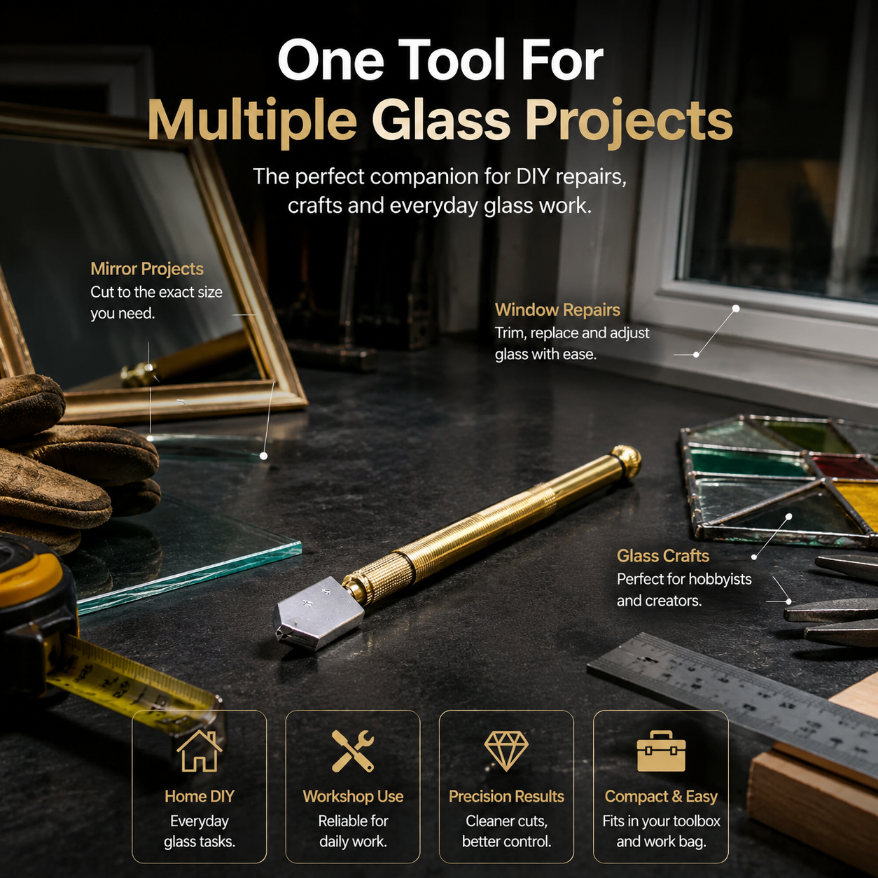 🔧 Precision Glass Cutte – Cut Glass Like a Professional