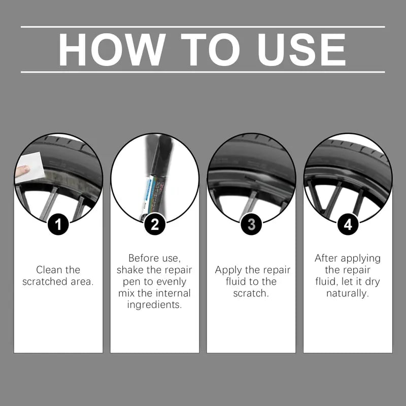 🚀 Professional Wheel Scratch Repair Pen (Instant Curb Rash Eraser)