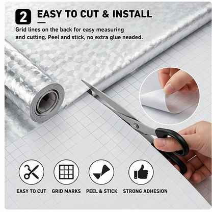✨🏡 Kitchen Shield™ Aluminum Foil Wallpaper | Waterproof • Oil-Proof • Heat Resistant • Peel & Stick Upgrade