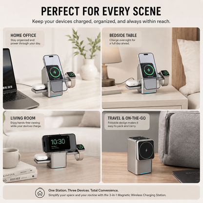 3-in-1 Magnetic Wireless Charging Station