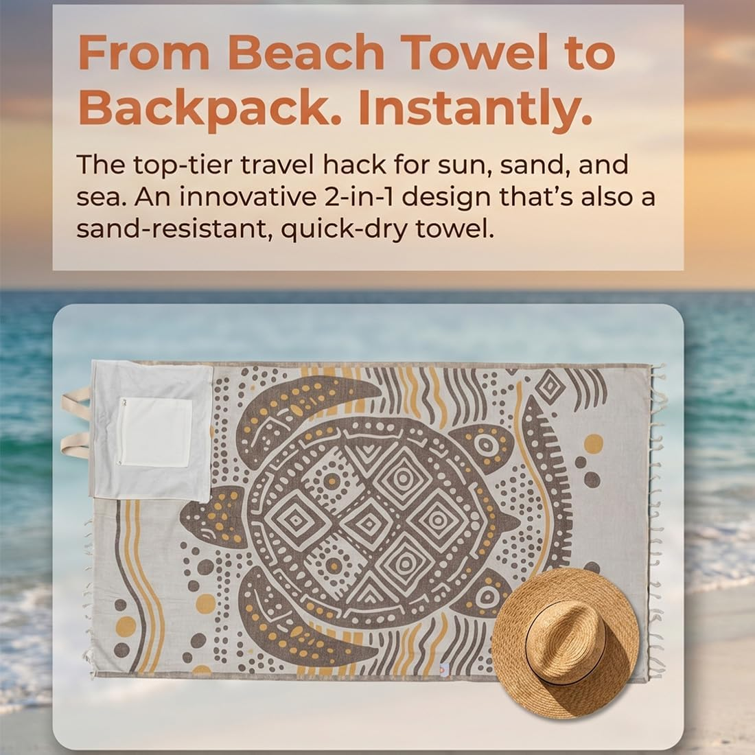 🏖️ 2-in-1 Beach Towel Backpack 🎒
