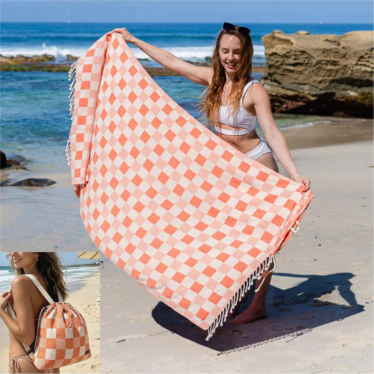 🏖️ 2-in-1 Beach Towel Backpack 🎒