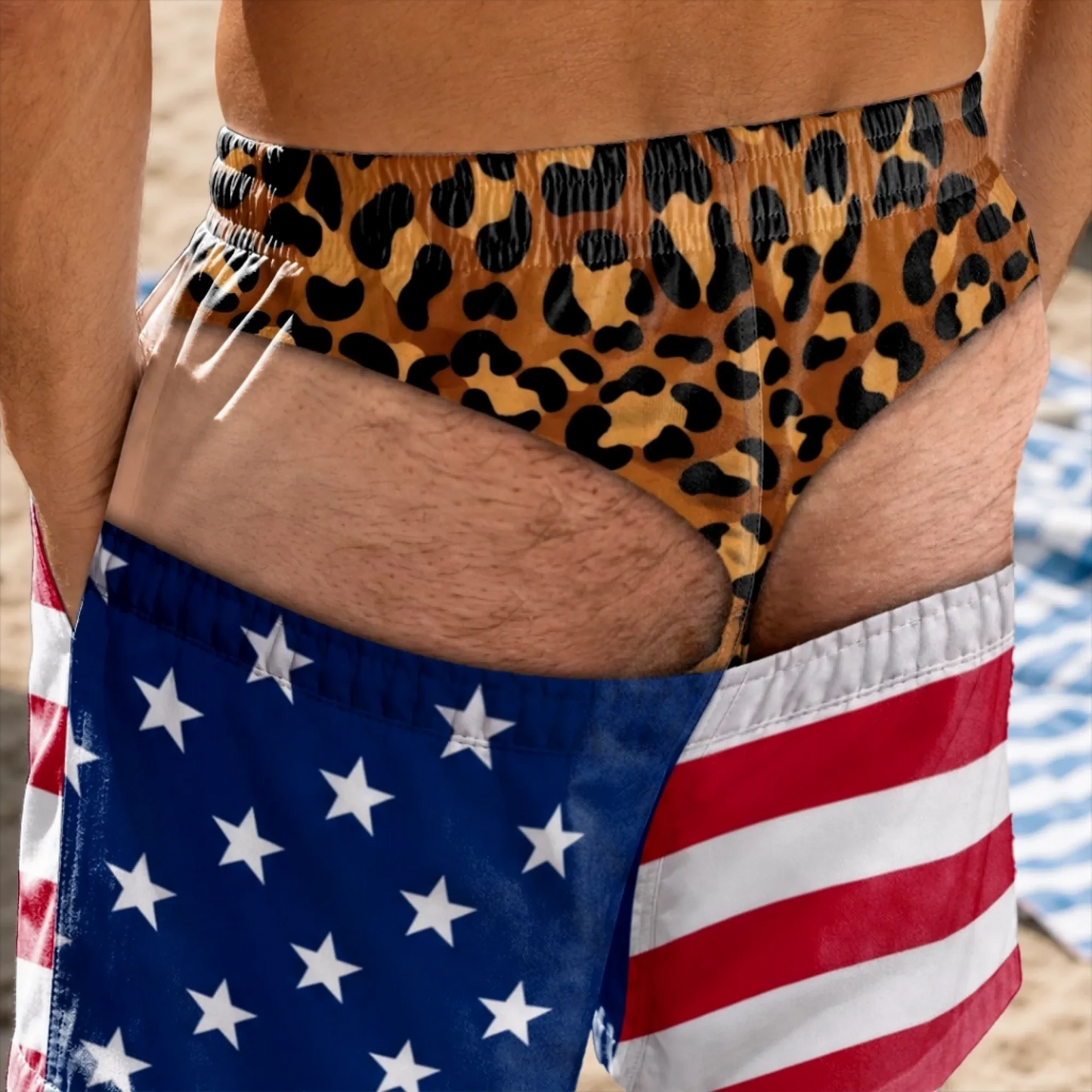 😂Funny Patriotic Men’s Swim Trunks