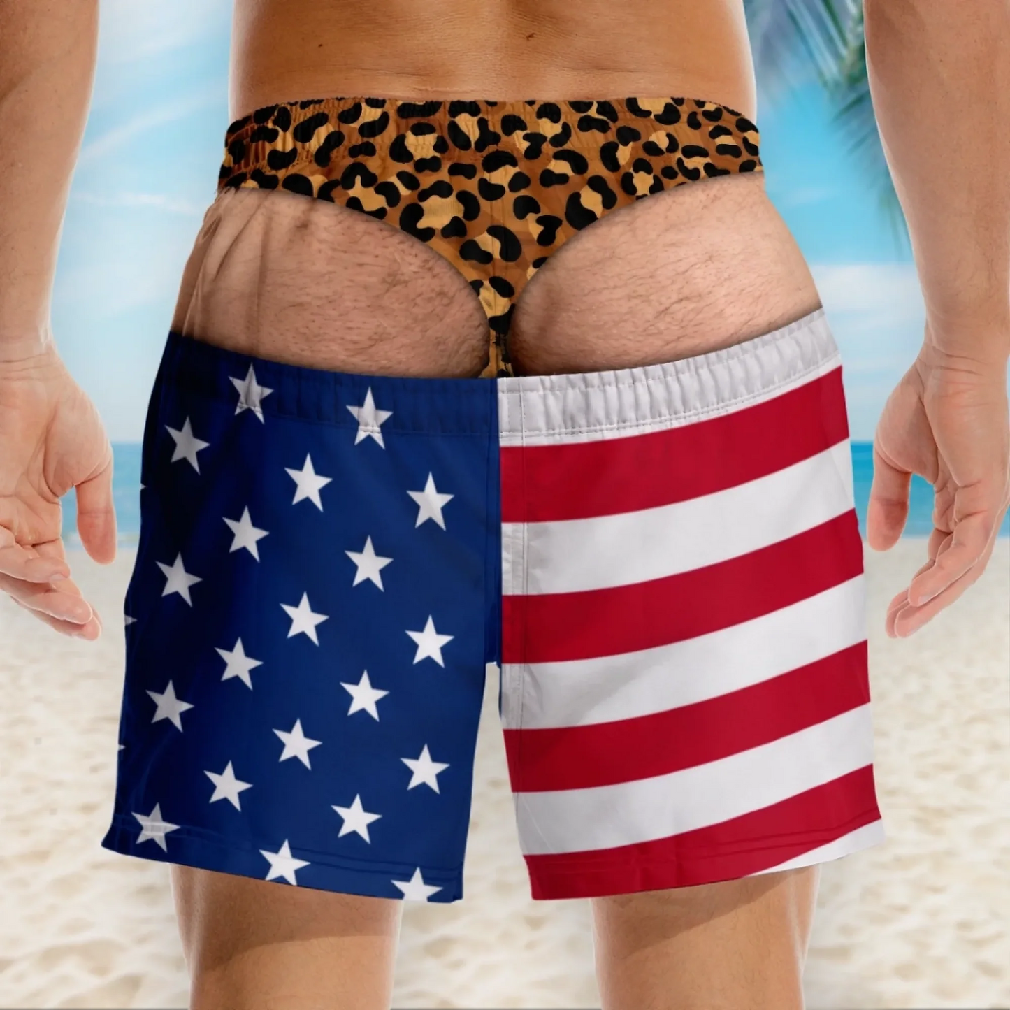 😂Funny Patriotic Men’s Swim Trunks