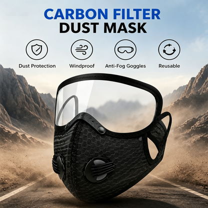 😷🚴‍♂️AirGuard Pro™ Carbon Filter Dust Mask | Breathable • Reusable • Adjustable Protection