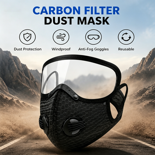 😷🚴‍♂️AirGuard Pro™ Carbon Filter Dust Mask | Breathable • Reusable • Adjustable Protection