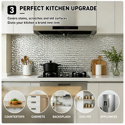 ✨🏡 Kitchen Shield™ Aluminum Foil Wallpaper | Waterproof • Oil-Proof • Heat Resistant • Peel & Stick Upgrade