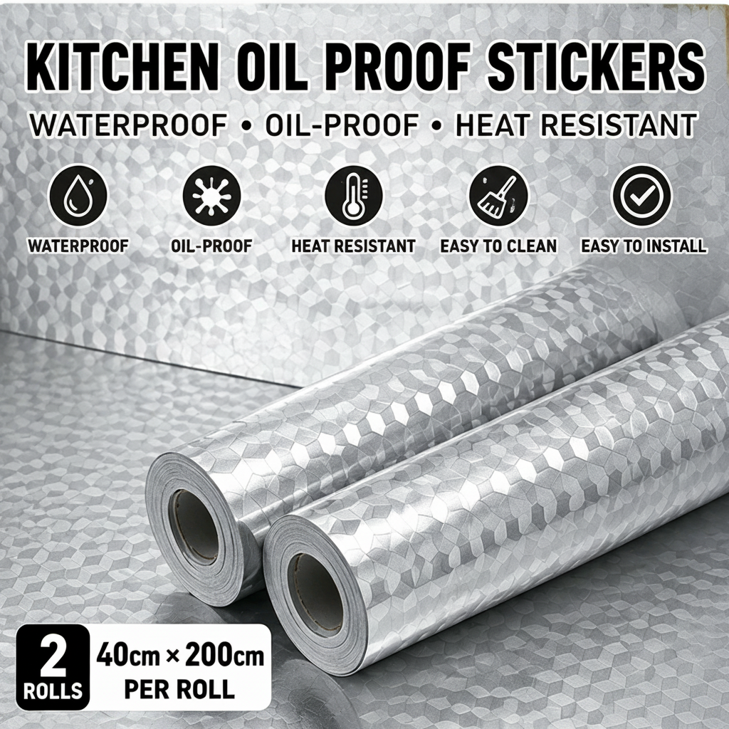 ✨🏡 Kitchen Shield™ Aluminum Foil Wallpaper | Waterproof • Oil-Proof • Heat Resistant • Peel & Stick Upgrade