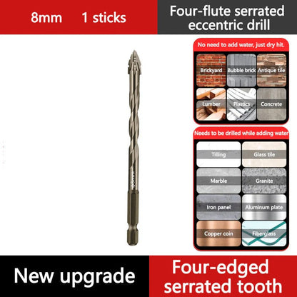 🔥LAST DAY SALE 49% OFF🔥High-Strength 4-Flute Serrated Eccentric Drill Bit Kit