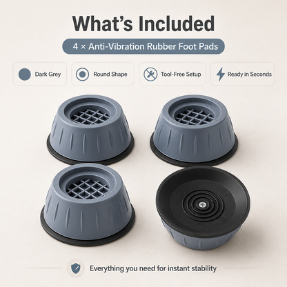 Noise Cancelling & Non-Slip Anti Vibration Rubber Foot Pads Washing Machine Stopper Set of 4