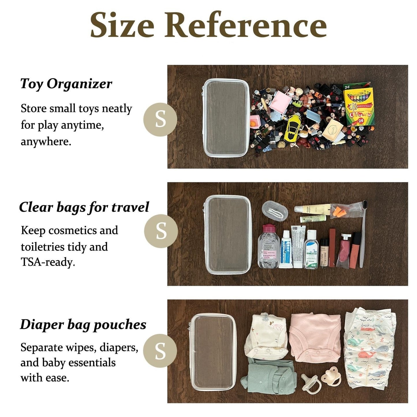 🌟Clear Organizer Storage Box 🌟4PCS Clear Hard Zipper Case PVC Plastic Clear Storage Containers