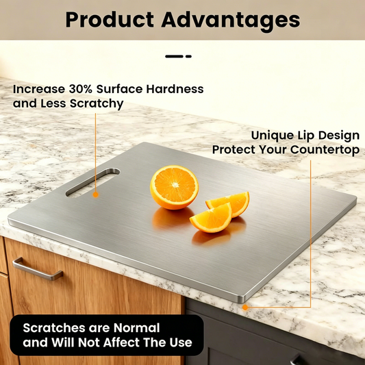 🔥🥩 SteelGuard™ Stainless Steel Chopping Board  ✨