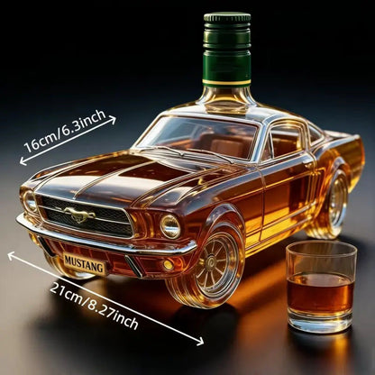 🔥Vintage Racing Car Crystal Glass Whiskey Decanter🥃