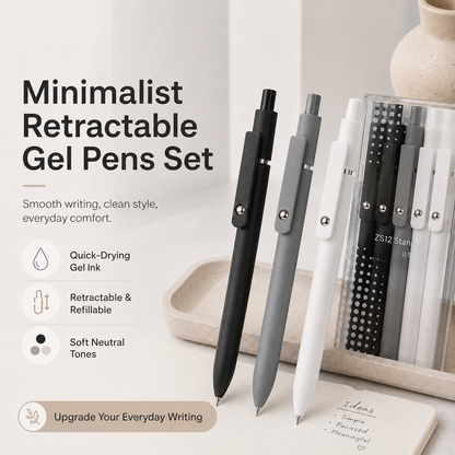✍️Minimalist Retractable Gel Pens Set