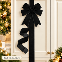 Black Flocked Bow