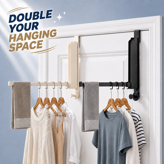 Foldable Over-The-Door Clothes Rack 🚪✨ - No Drilling Space Saver