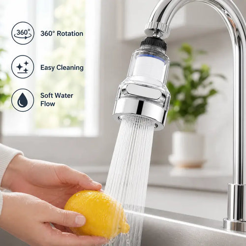 🚰360° Rotating Faucet Filter Attachment — 6-Layer Purification & 3 Water Flow Modes