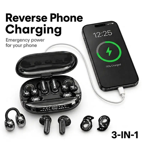 🔥 6-Earbud 3-in-1 Wireless Headphones & Emergency Phone Charger