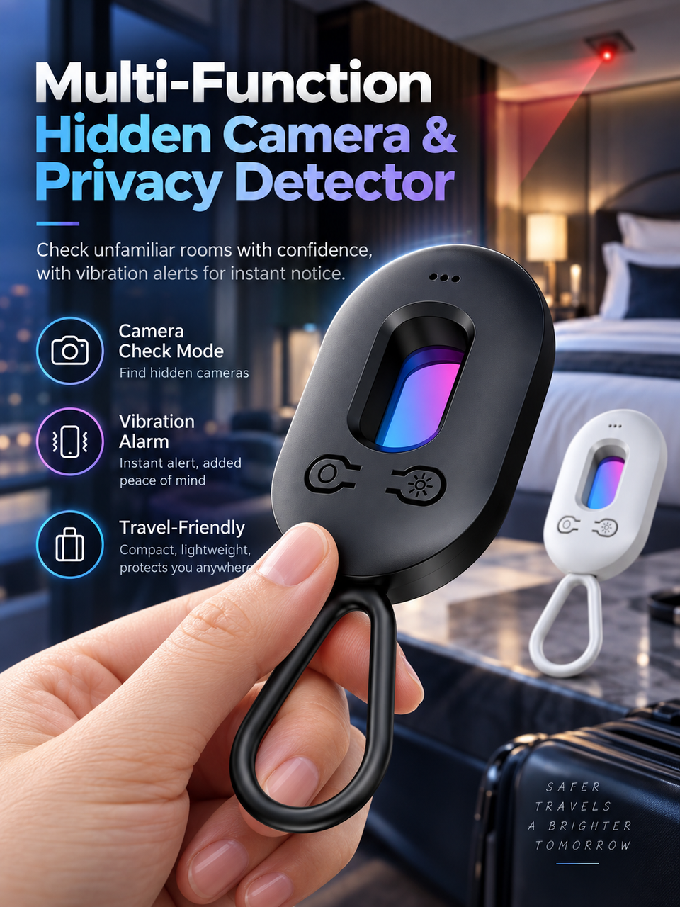 🕵️ Portable Hidden Camera Detector – Infrared Anti-Spy Privacy Scanner