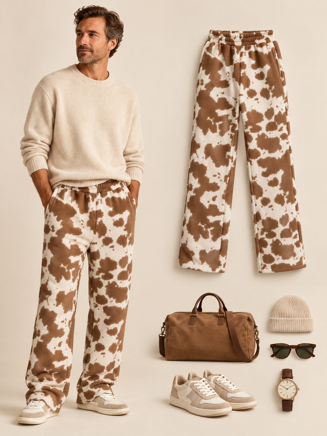 👖 Men's Wide-Leg Lounge Pants | Elastic Waist & Trendy Prints ✨