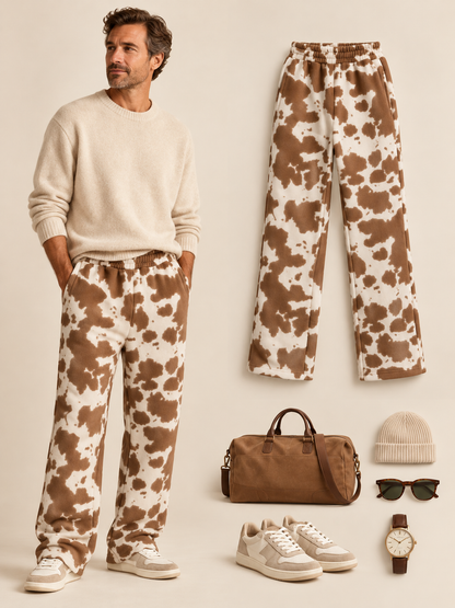 👖 Men's Wide-Leg Lounge Pants | Elastic Waist & Trendy Prints ✨