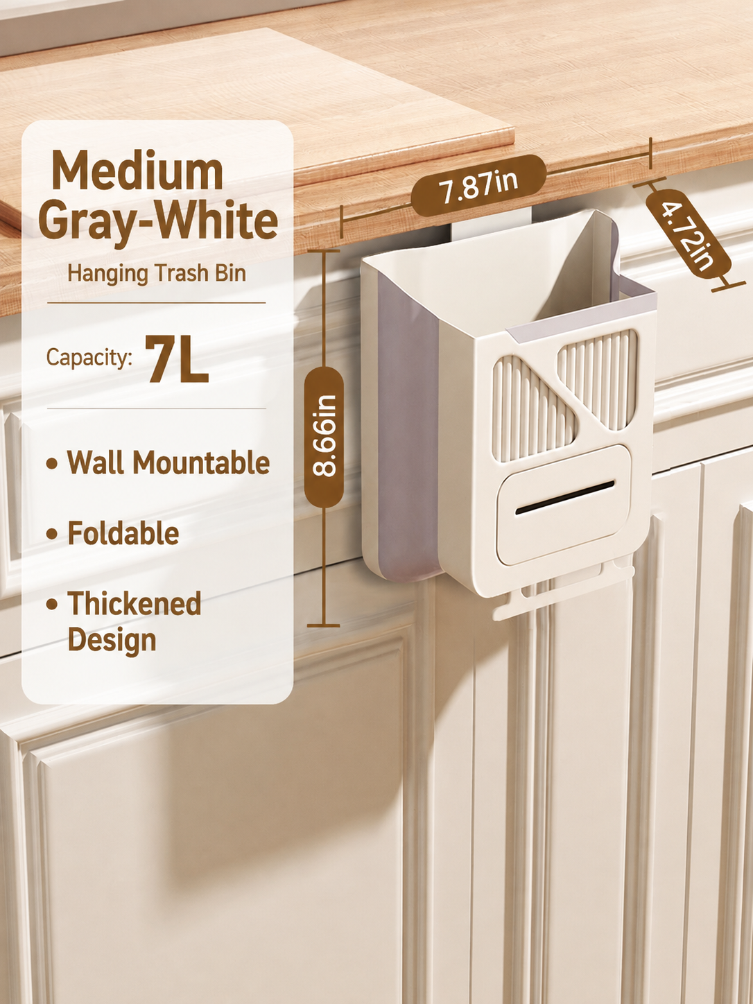 🥕 Hanging Kitchen Trash Bin – Cleaner Countertop Scrap Bin