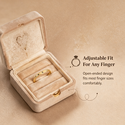 🎁14K Gold Filled Ring Gold Initial Ring Dainty Gold Simple Letter Band Rings