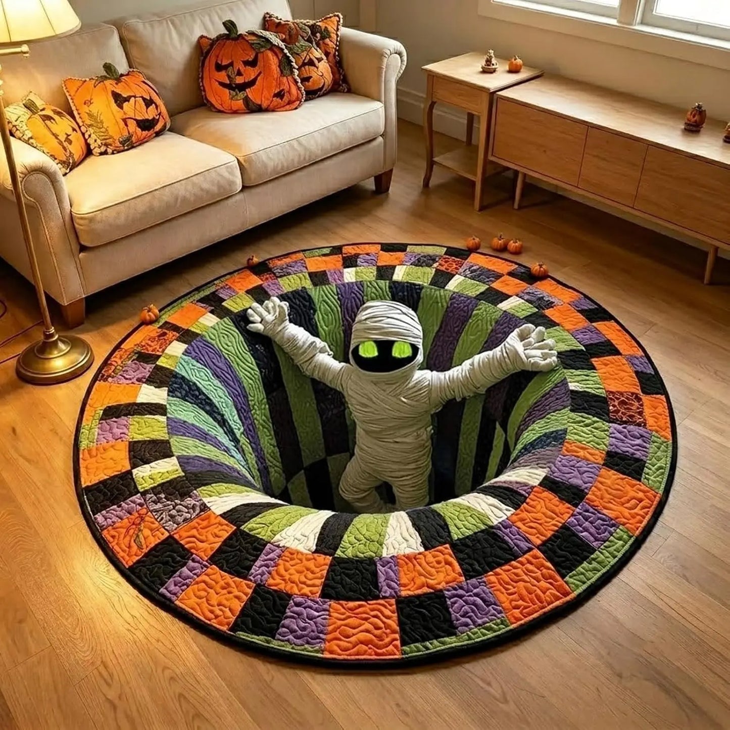 🔥 Last Day 30% OFF — 3D Skeleton Vortex Halloween Rug