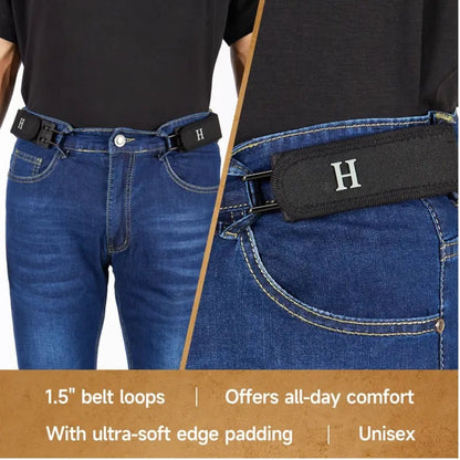 ⚡ Tactical Metal Hook Belt – No Buckle, Invisible Fit