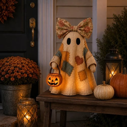 🔥🎁【Halloween Gifts】Lighted Vintage Patchwork Ghost