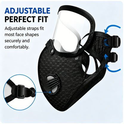 😷🚴‍♂️AirGuard Pro™ Carbon Filter Dust Mask | Breathable • Reusable • Adjustable Protection