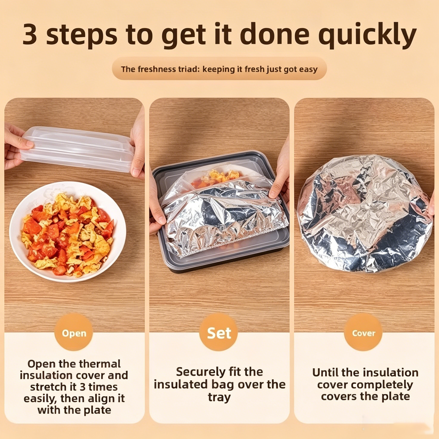 Home dining table & food container aluminum foil heat-retaining cover