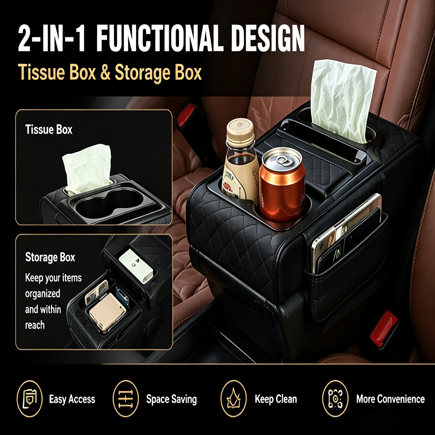 👑Top Trend｜Daily 1000+ Sold｜5-in-1 Car Armrest Cushion