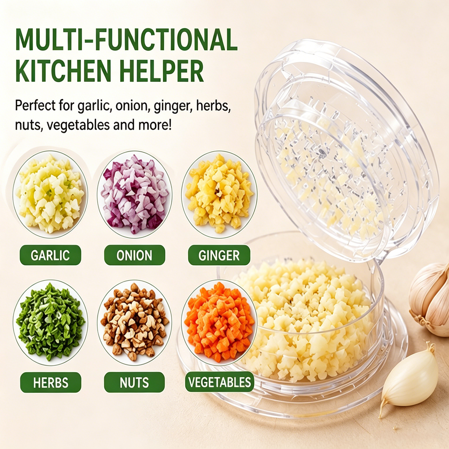 🧄Transparent manual garlic grinder(2PCS)