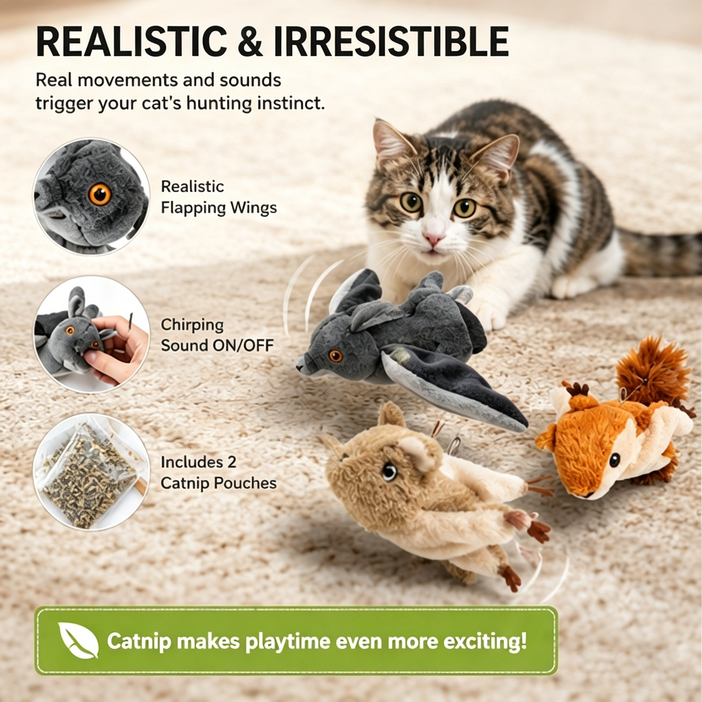 🔥Hot Seller | Interactive Flapping Bat Cat Toy