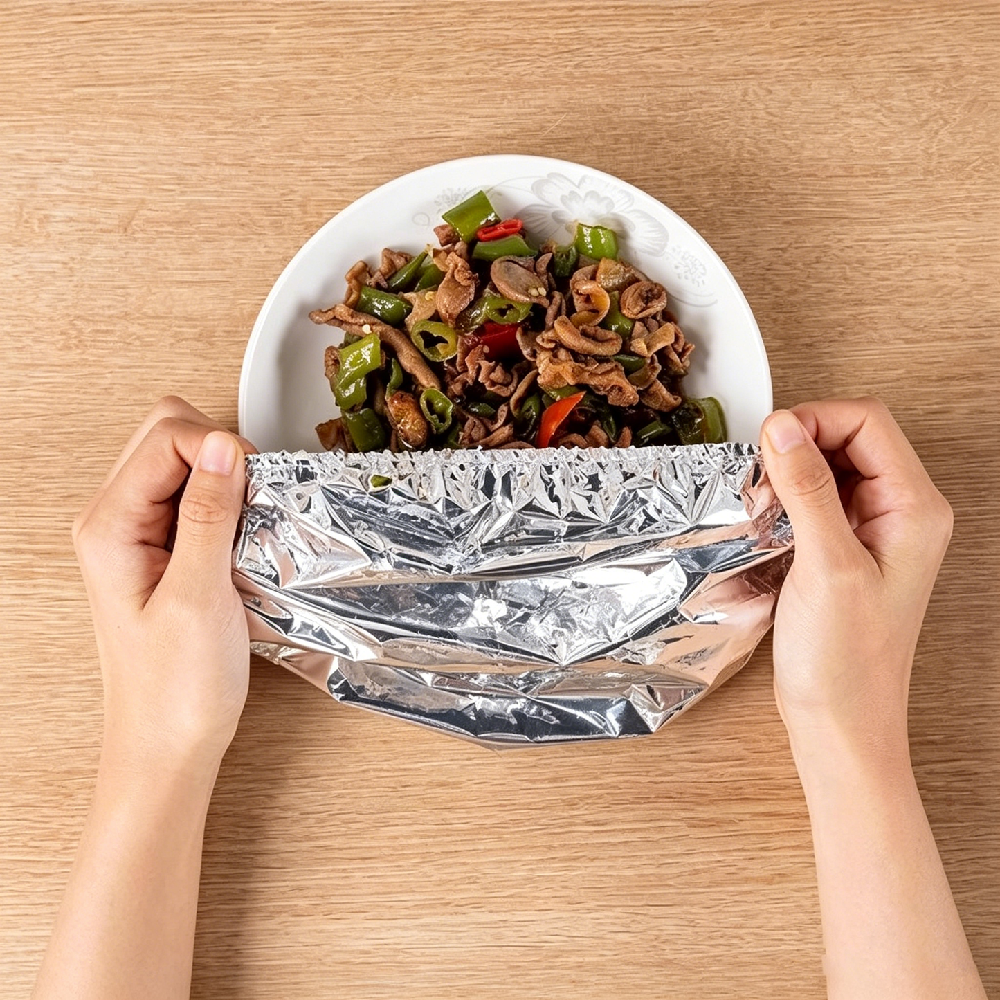 Home dining table & food container aluminum foil heat-retaining cover