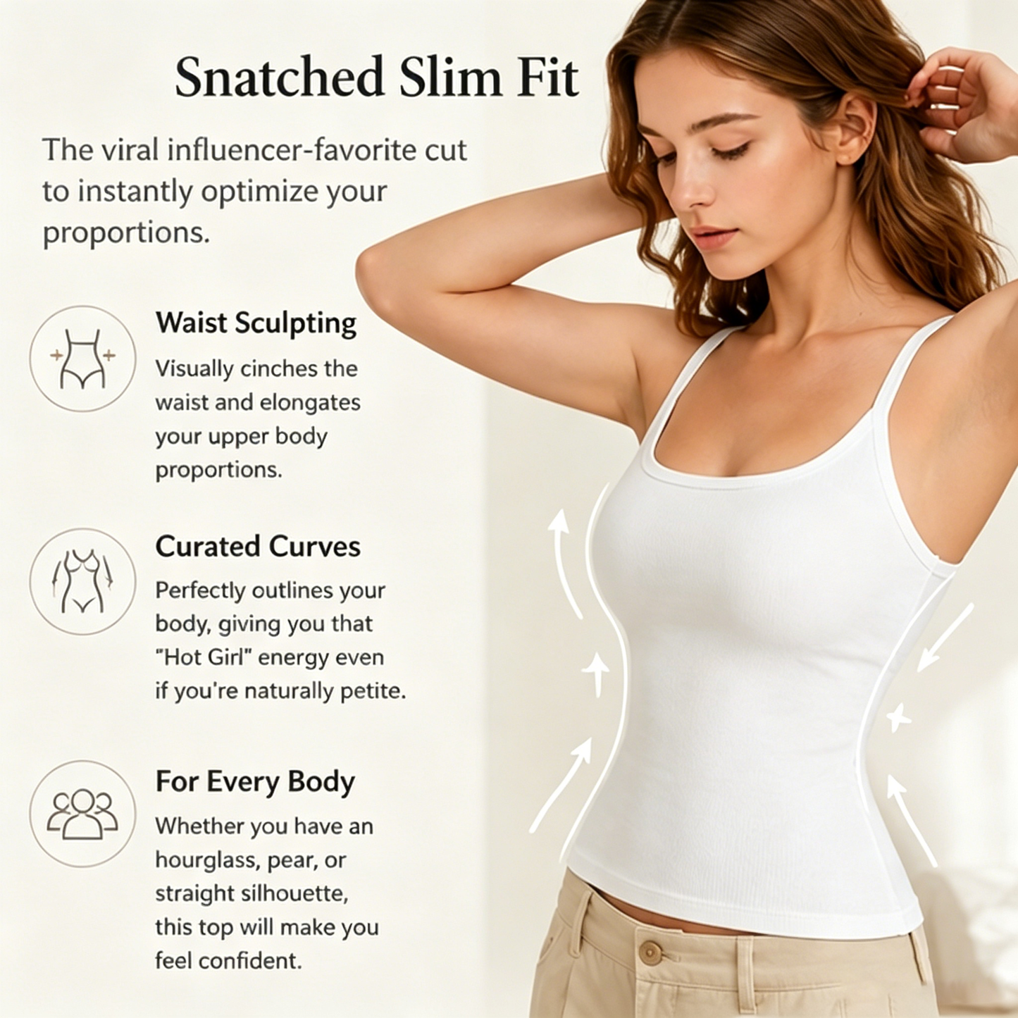 🔥Women's Summer Sexy Slim Fit Ribbed Tank Top with Built-in Bra, ✨U-Neck Sleeveless Casual Crop Top for Hot Girl Aesthetic⏳-LP