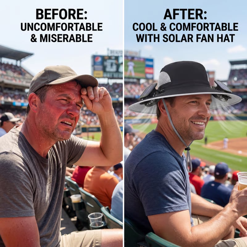 🔥Summer Hot Sale 49% OFF⚡2026 New Ultralight Solar Fan Sun Hat🎁Lighter Than a Baseball!⚾(Only 11oz)