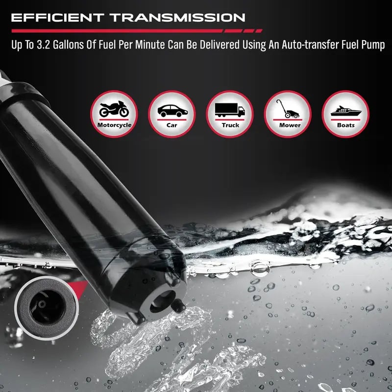 ⛽Automatic Transfer Pump Powered - Auto-Stop Sensor, 3.2 GPM Efficient Transmission