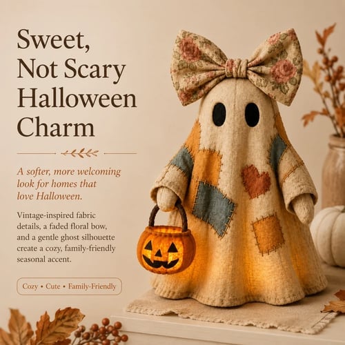 🔥🎁【Halloween Gifts】Lighted Vintage Patchwork Ghost